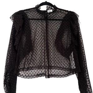 Zara organza dot blouse